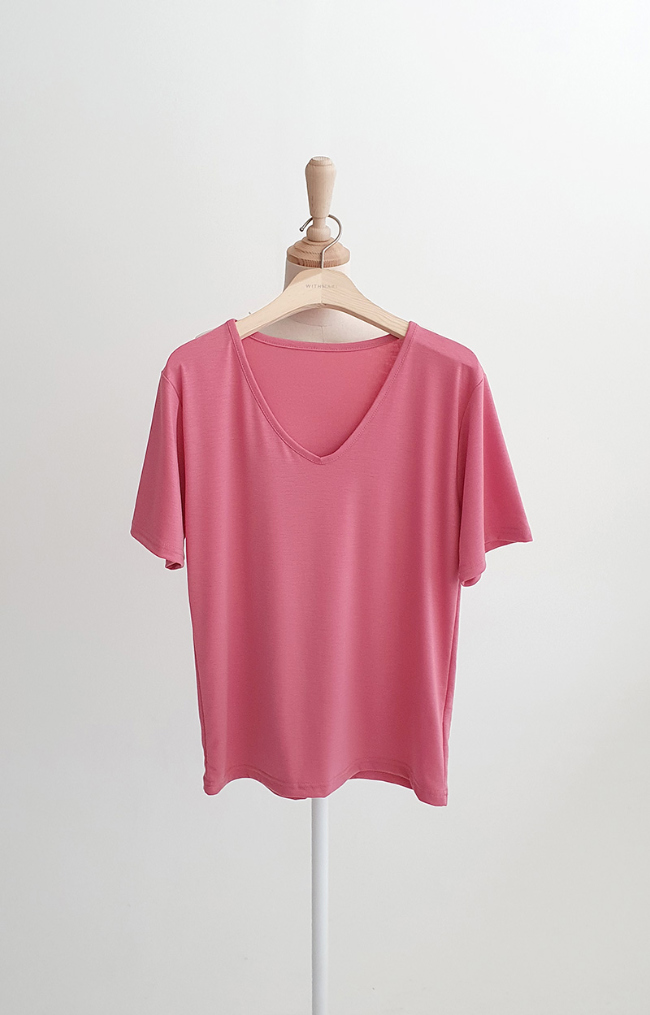 반팔 티셔츠 핑크 색상 이미지-S1L15