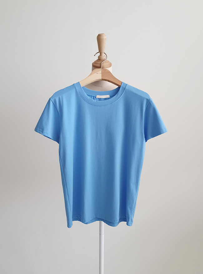 반팔 티셔츠 블루 색상 이미지-S1L26