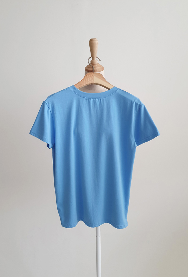 반팔 티셔츠 블루 색상 이미지-S1L27